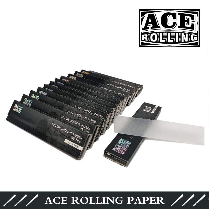 Premium Kingsize Wood Pulp Rolling Papers with Tips | Custom Black Edition