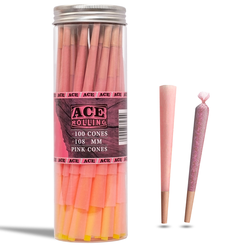 100/ Jar Classic King Size  Slow Burning Pre Rolled Cones With Tips smoking cones