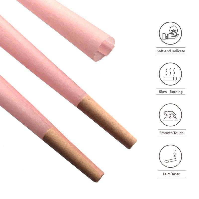 Pre Rolled Cone 3 Cones Per Box 108Mm Classic Style Roll Your Own Logo Pink for Raw Rolling Paper for Smoking