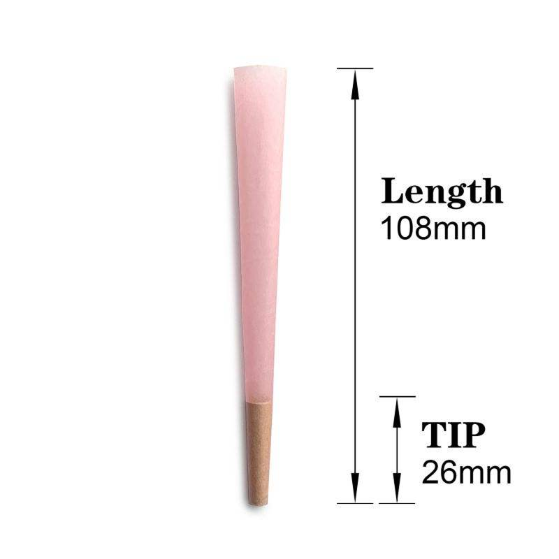 Pre Rolled Cone 3 Cones Per Box 108Mm Classic Style Roll Your Own Logo Pink for Raw Rolling Paper for Smoking